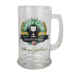 Vintage 1995 Grey Cup Beer Stein Huddle Up Saskatchewan Roughriders Stampeders